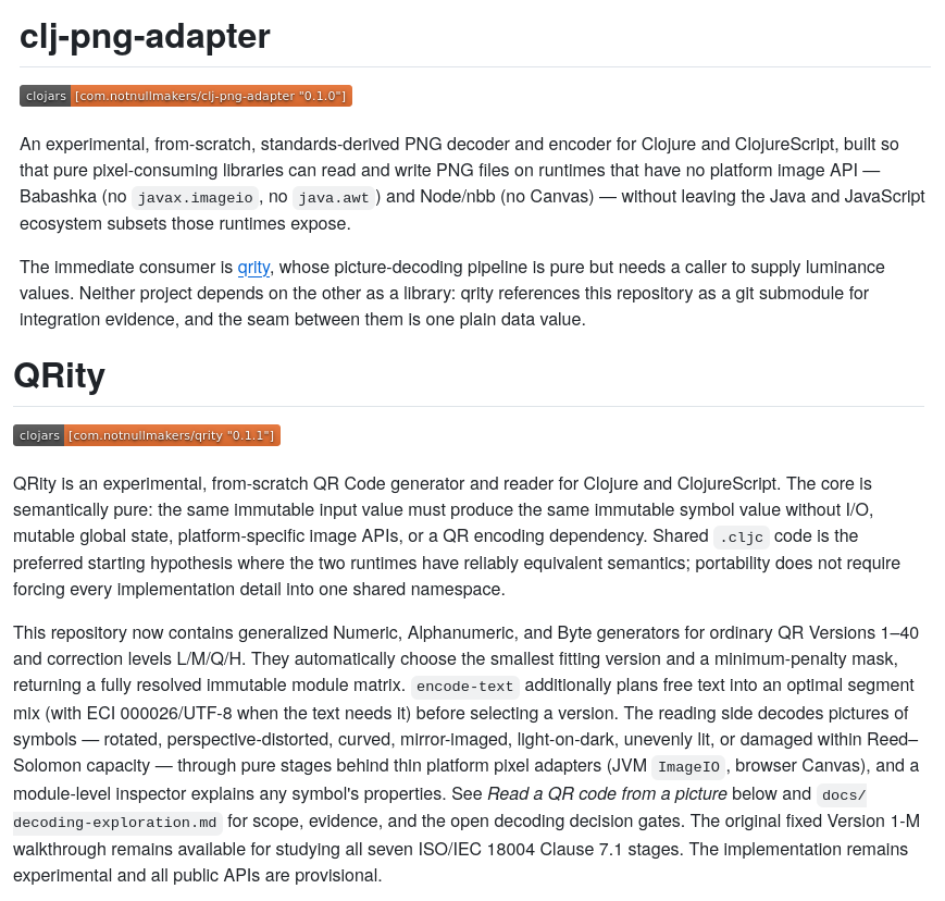 Building QRity from the specification